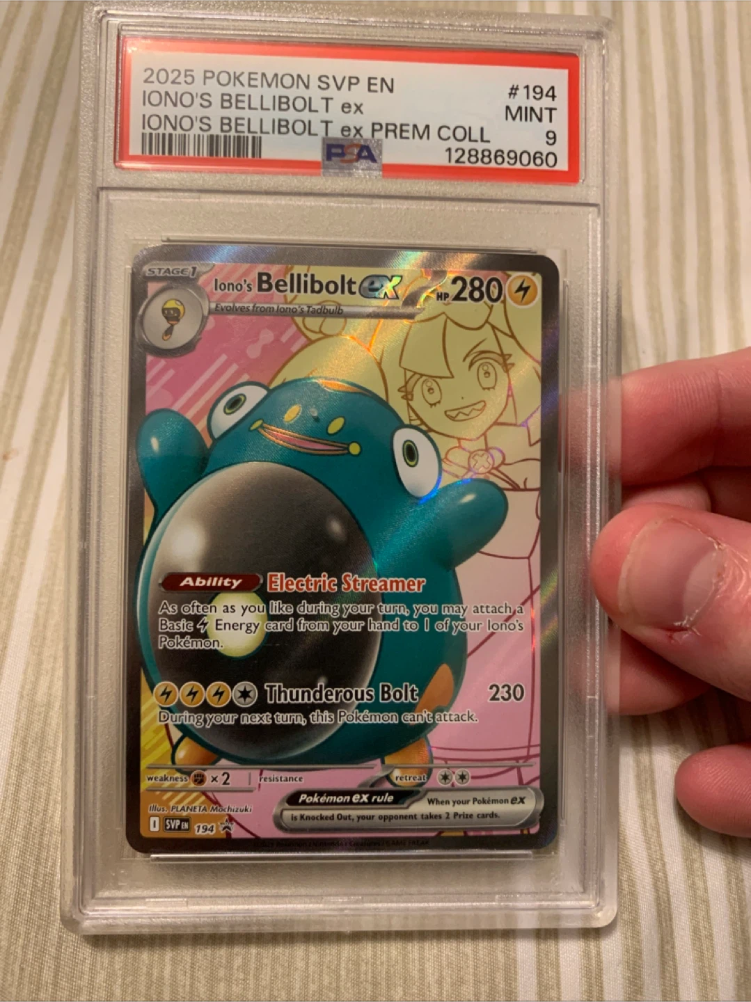 2025 Pokemon Iono's Bellibolt EX PSA 9 Mint Card