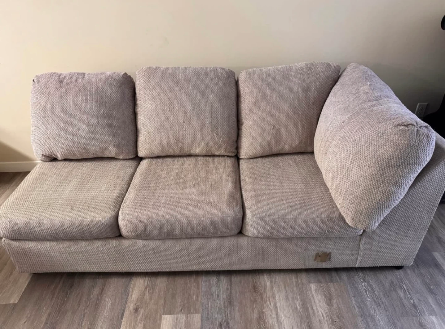 Light Beige Sectional Sofa with Chaise - photo 3
