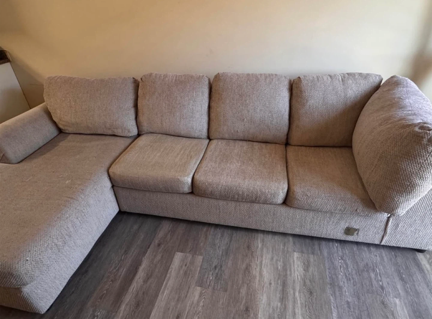 Light Beige Sectional Sofa with Chaise - photo 2
