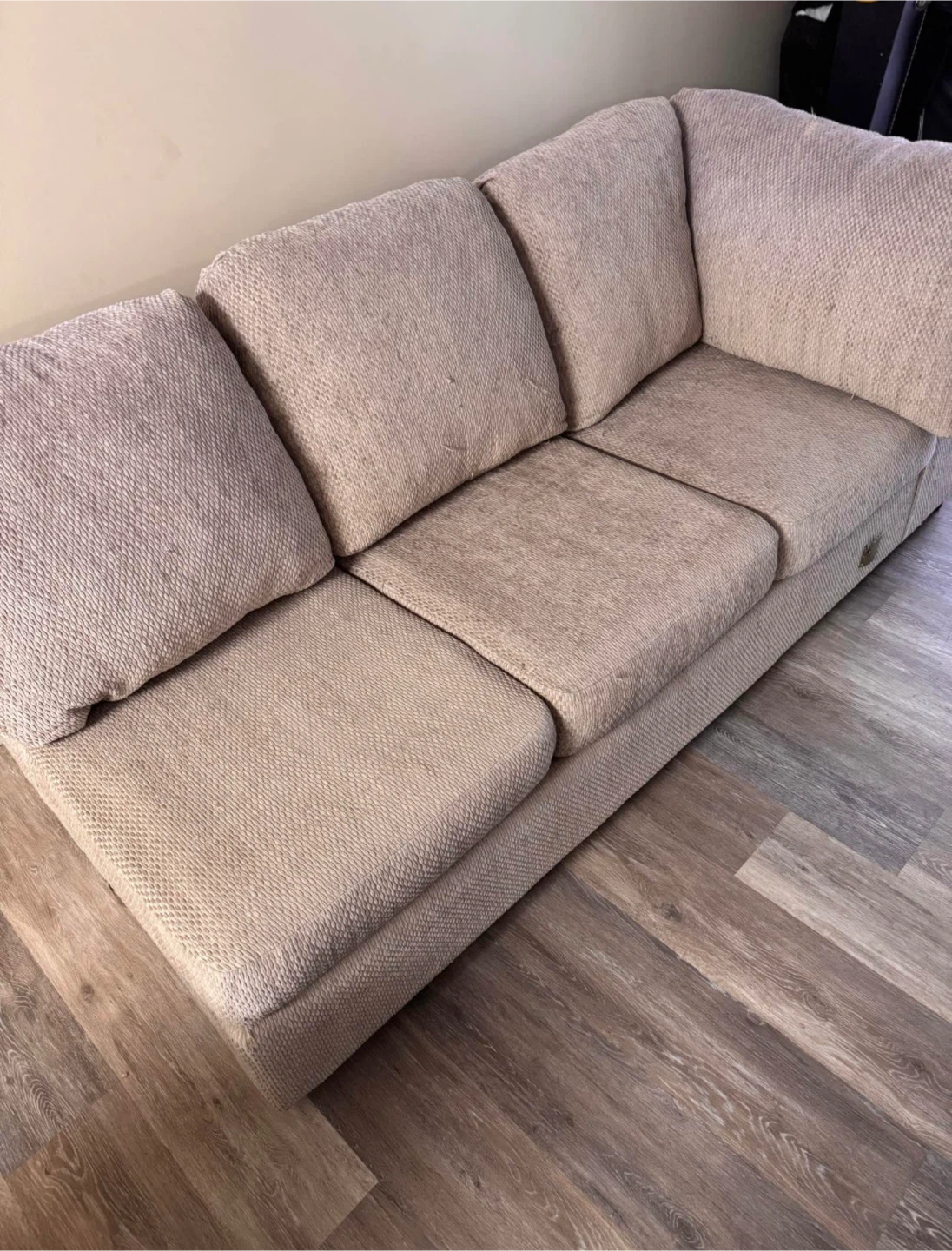 Light Beige Sectional Sofa with Chaise - photo 4