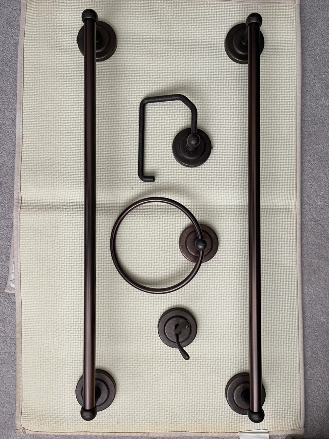 Bathroom Fixtures Set - Toilet Paper Holder, Towel Bars - photo 3