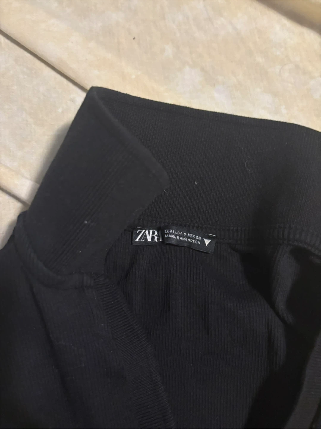 ZARA Black Ribbed Cropped Top - photo 2