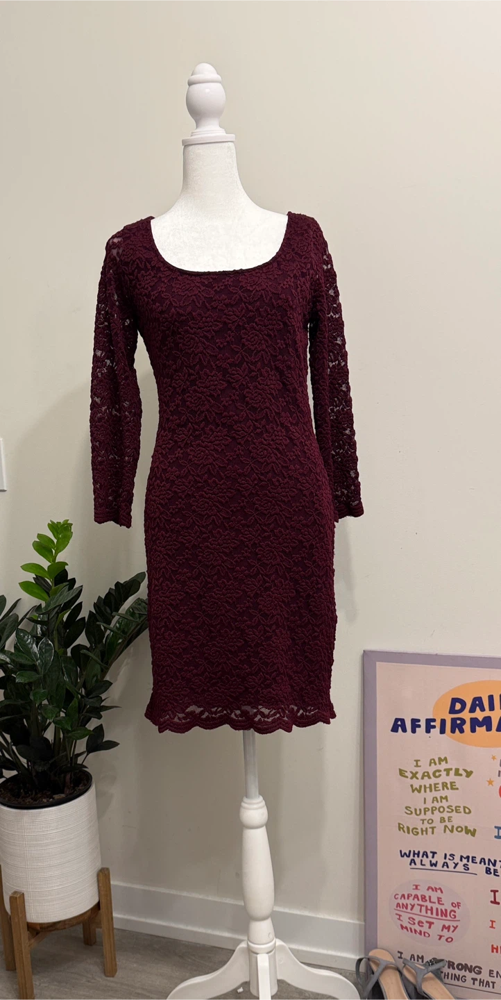 Forever 21 Burgundy Lace Dress