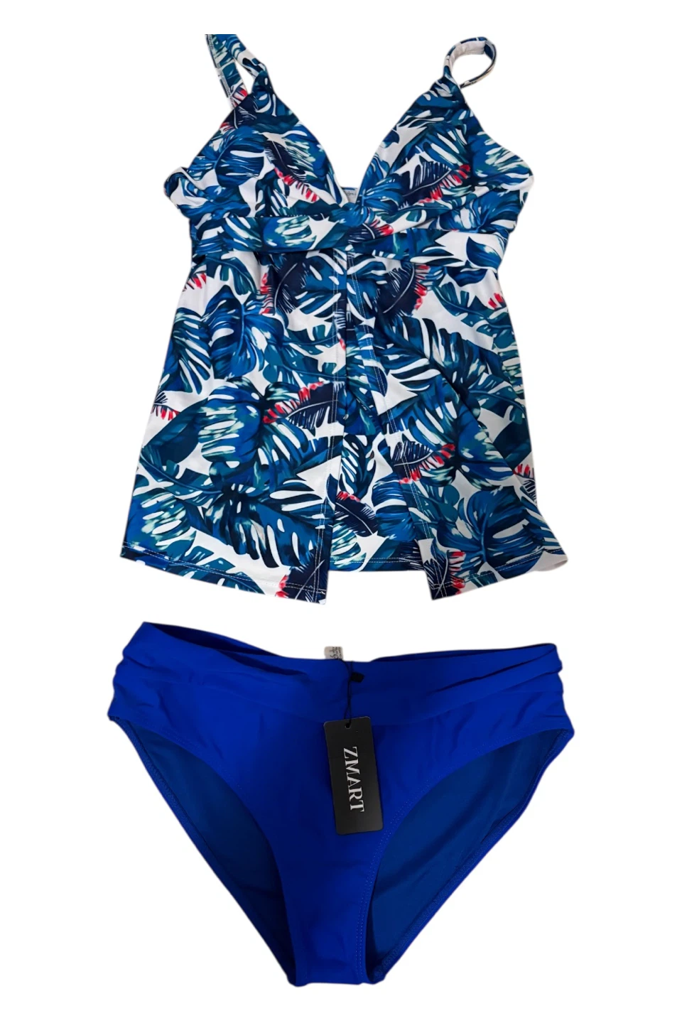 Zmart Blue Tropical Print Tankini Swimsuit Size S - photo 4