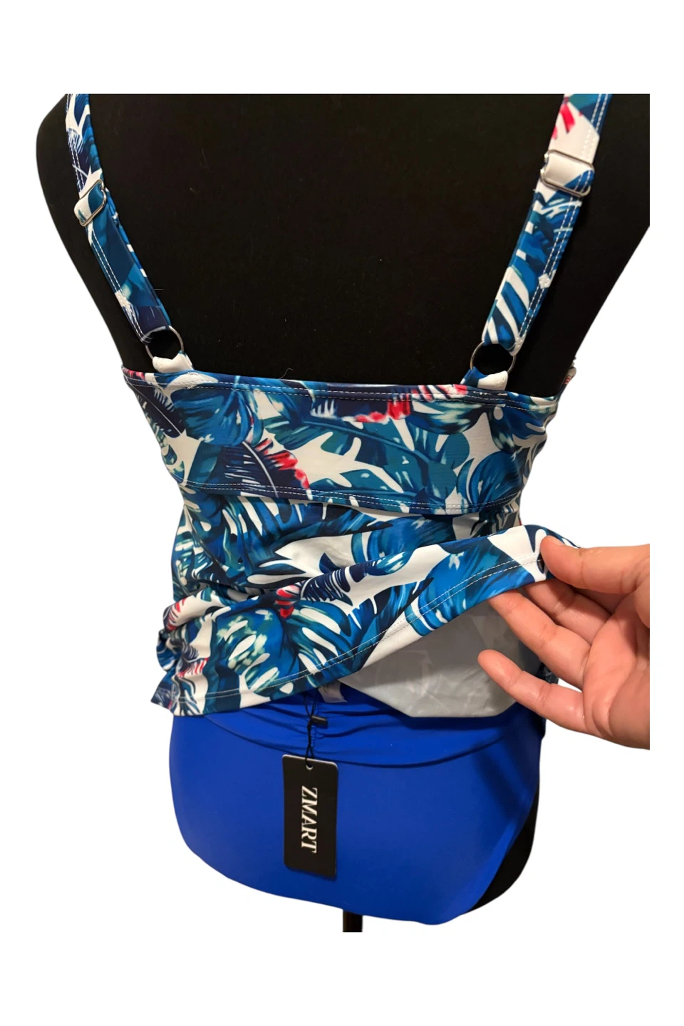 Zmart Blue Tropical Print Tankini Swimsuit Size S - photo 3