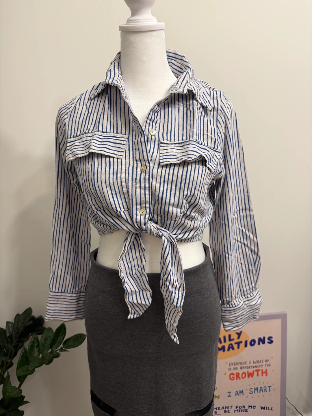 ZARA Striped Button-Up Shirt - Size S - photo 3