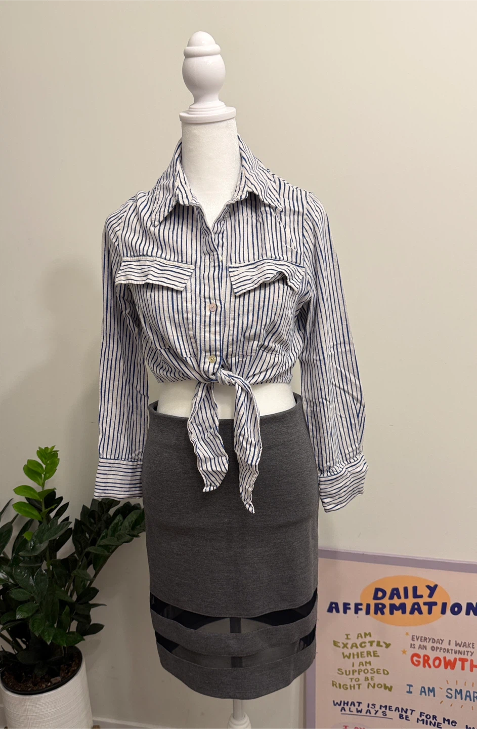 ZARA Striped Button-Up Shirt - Size S