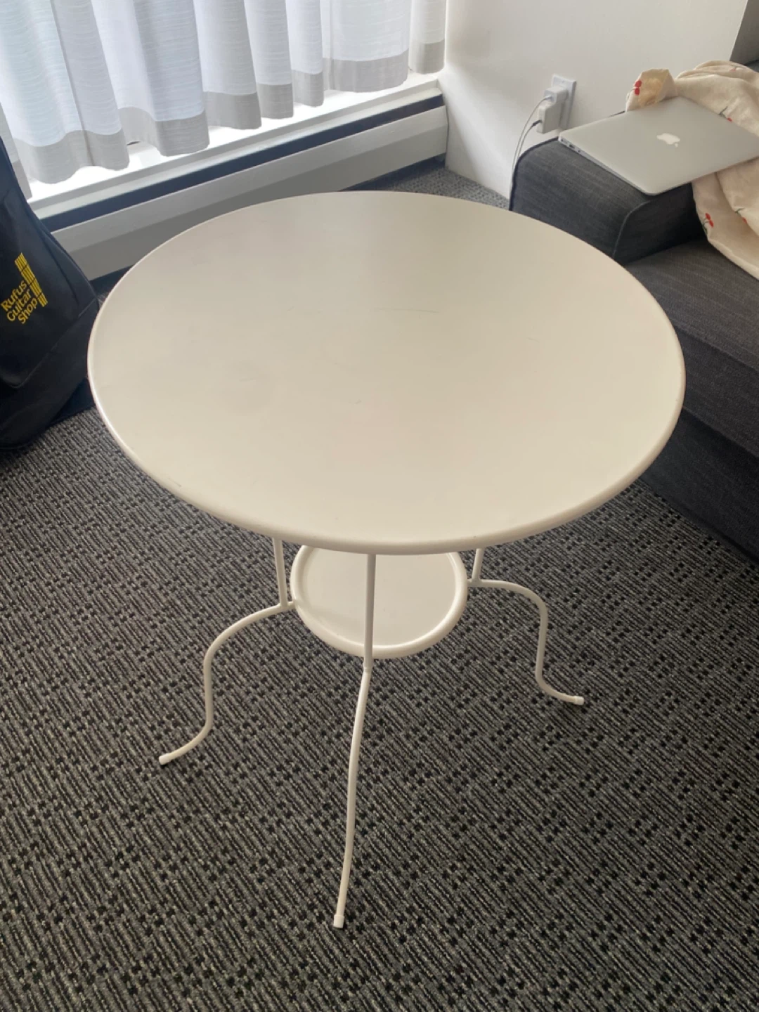 White Round Metal Side Table
