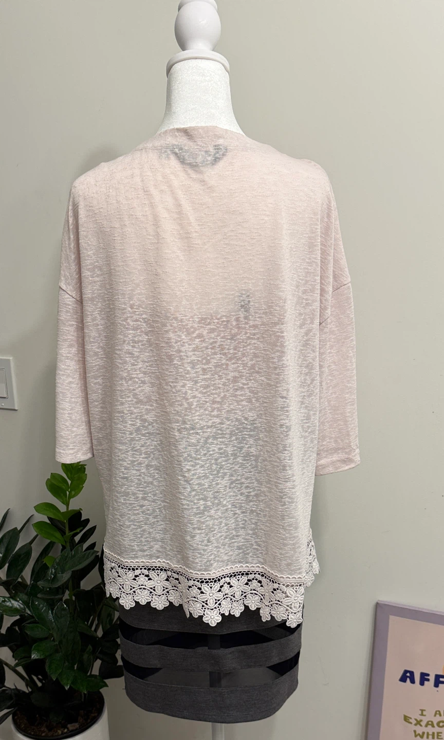 Dorothy Perkins Pink Lace Trim Cardigan Size S - photo 4
