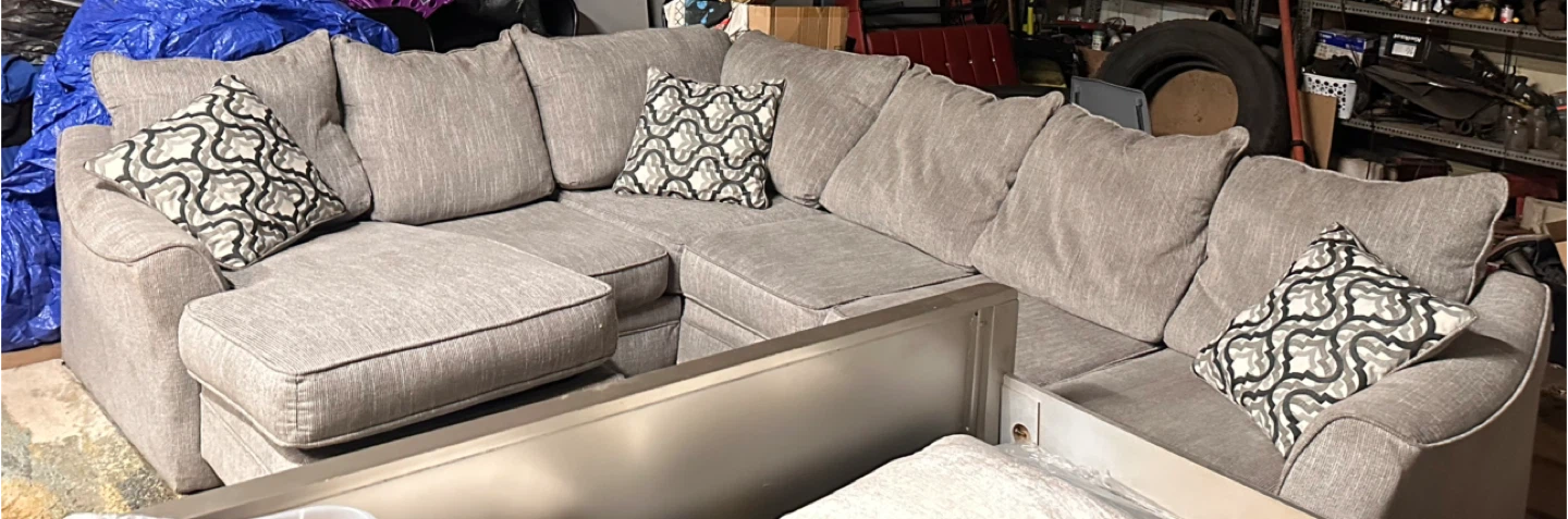 Gray Sectional Sofa with Chaise - photo 2