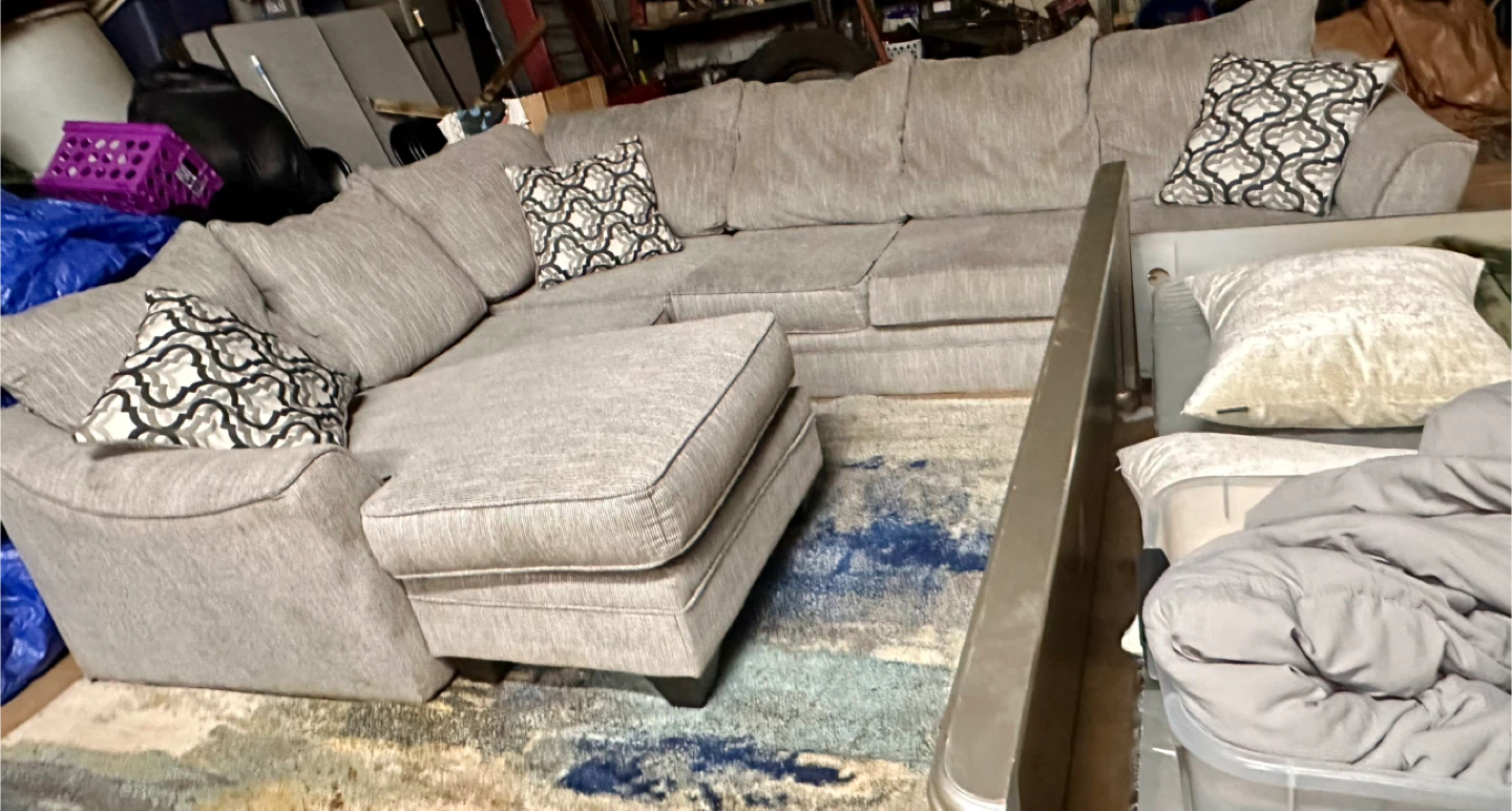 Gray Sectional Sofa with Chaise