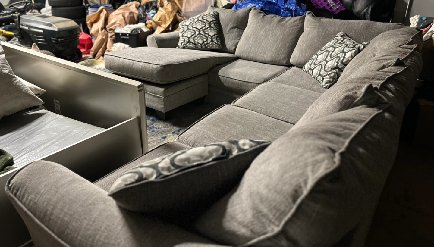 Gray Sectional Sofa with Chaise - photo 3