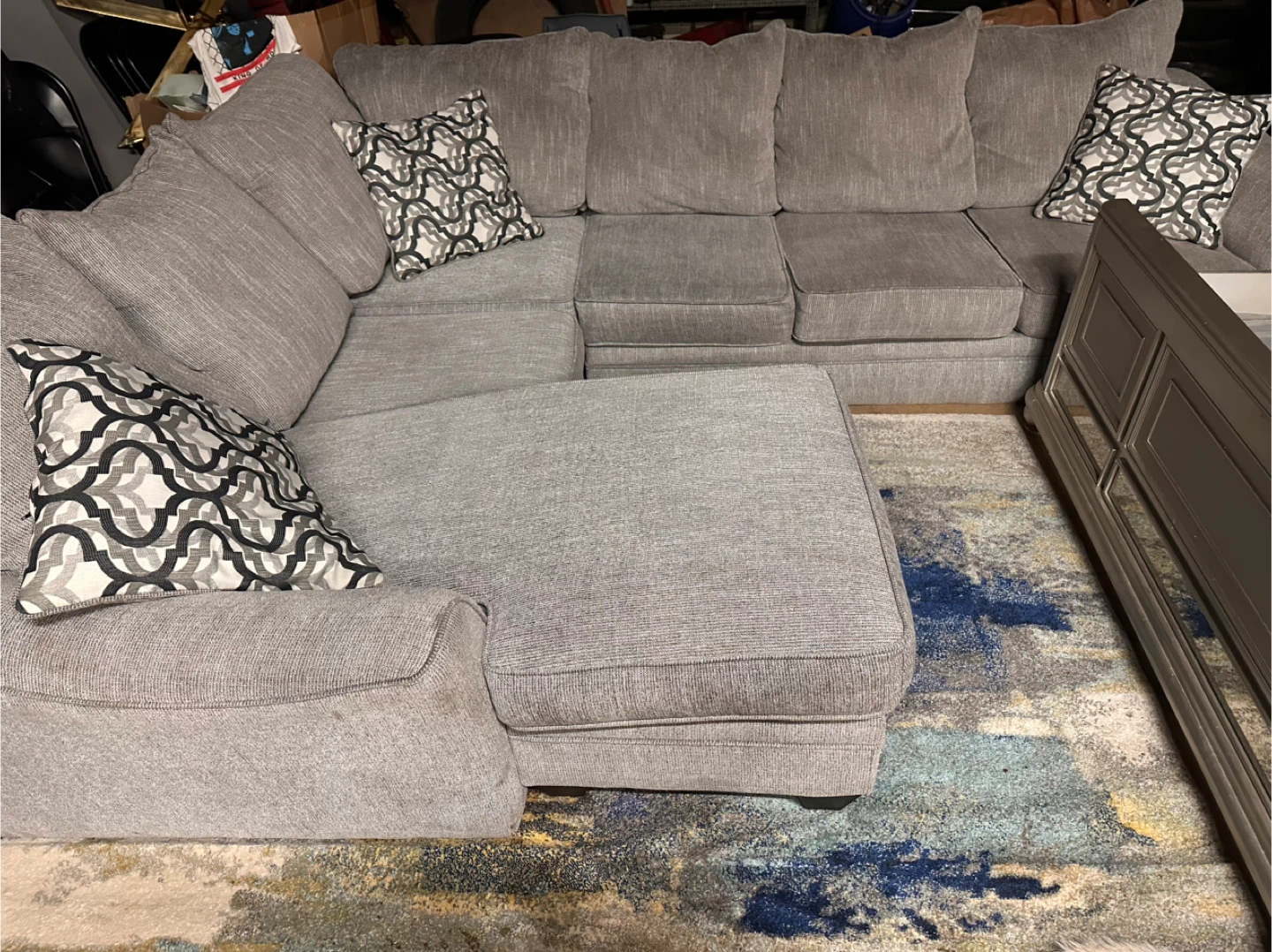 Gray Sectional Sofa with Chaise - photo 4