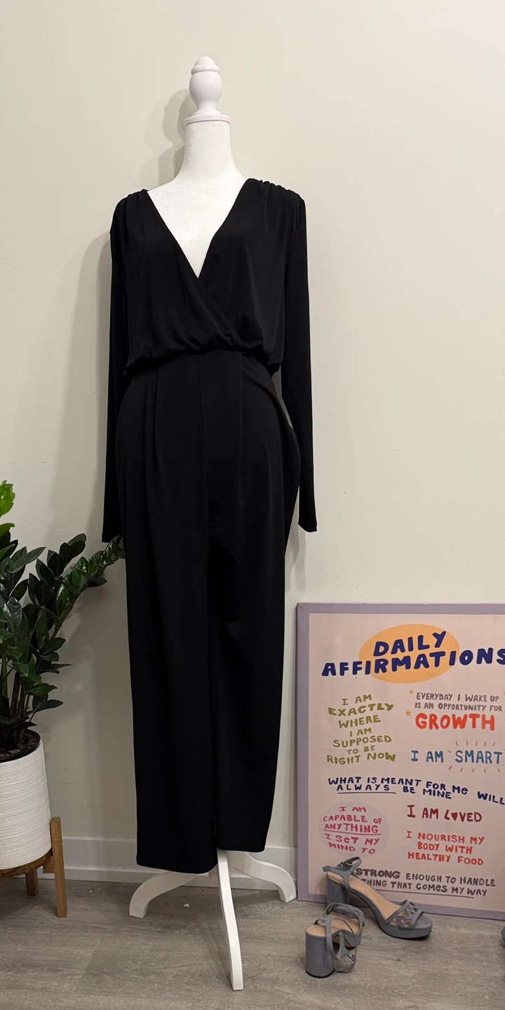 H&M Black Long Sleeve Jumpsuit Size S