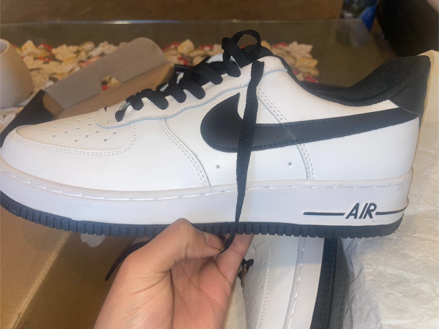 Nike Air Force 1 White/Black Sneakers - photo 2