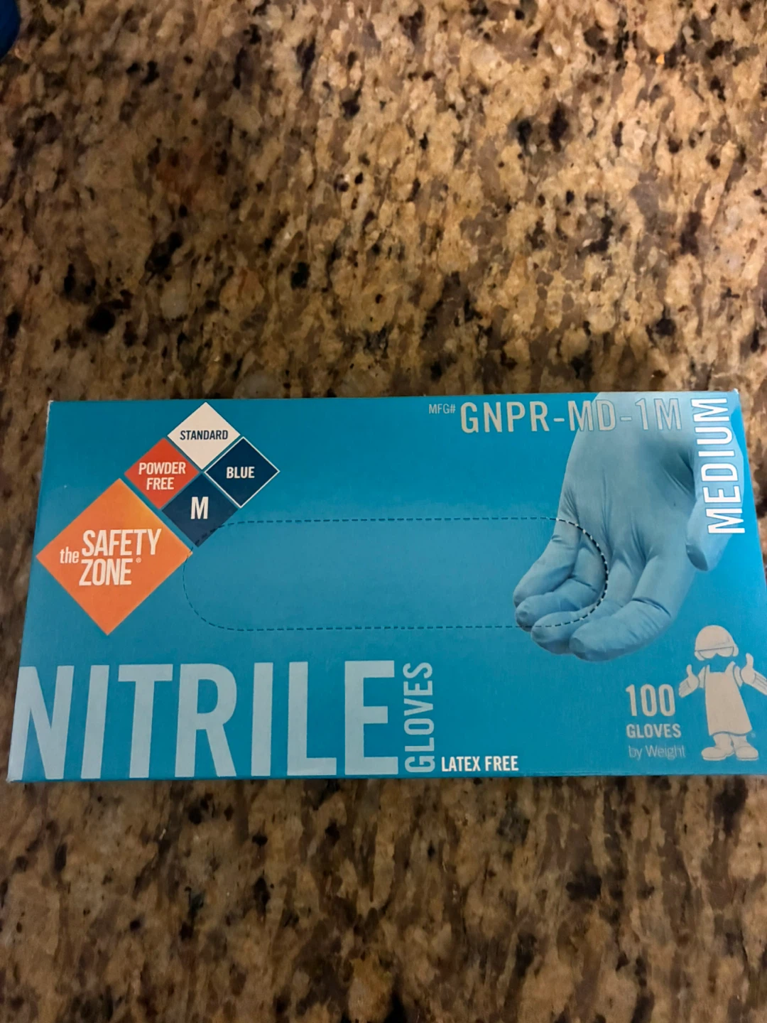 The Safety Zone Nitrile Gloves, Medium, Blue, 100 ct - photo 2