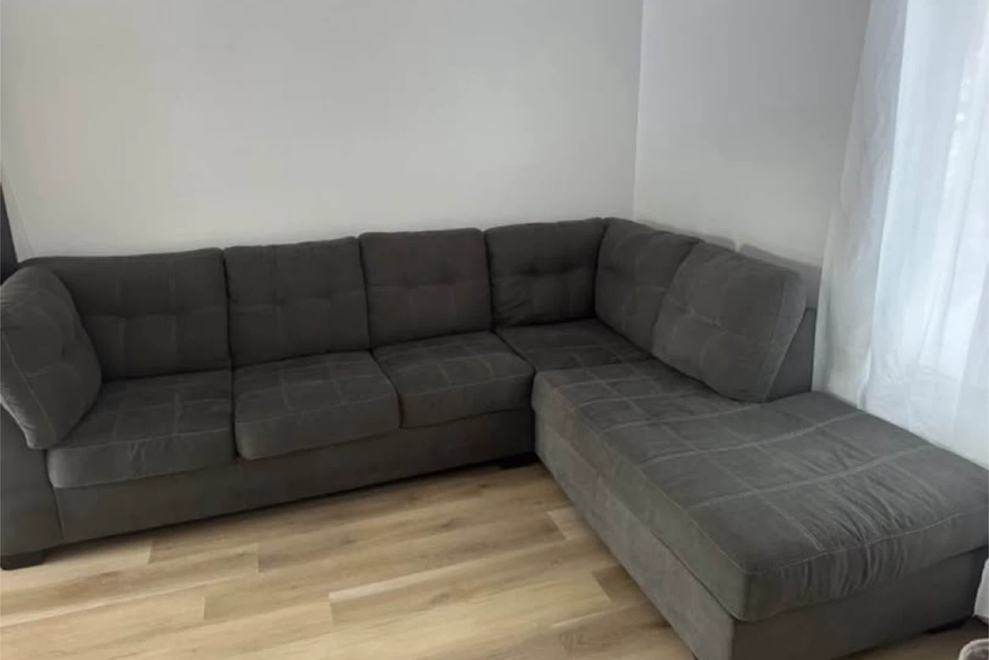 Grey Sectional Sofa with Chaise - photo 3