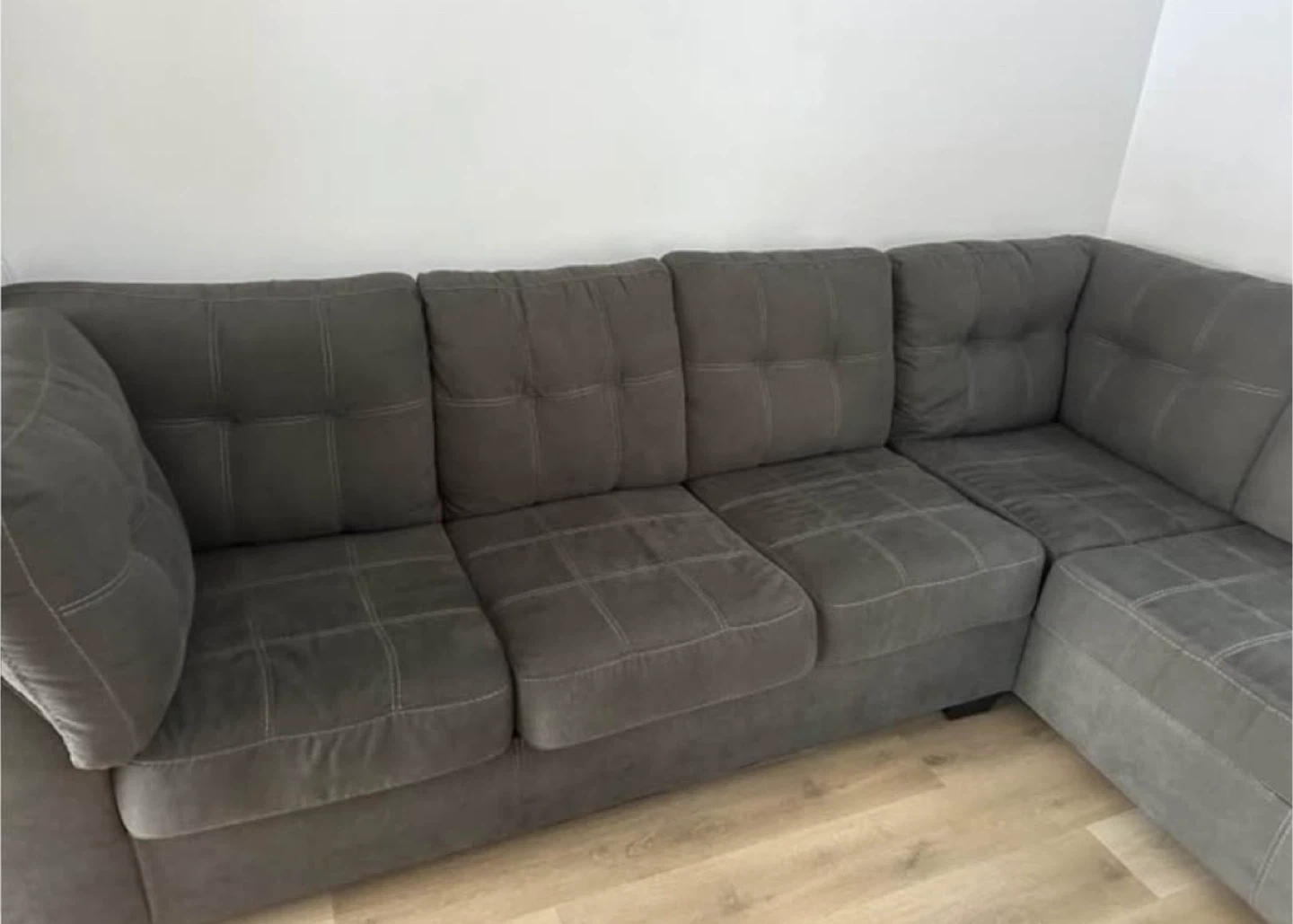 Grey Sectional Sofa with Chaise - photo 2