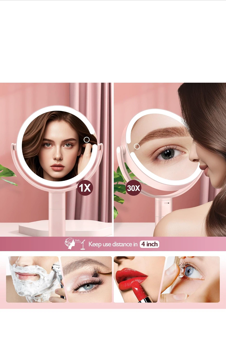 LED Makeup Mirror with 30X Magnification - photo 3