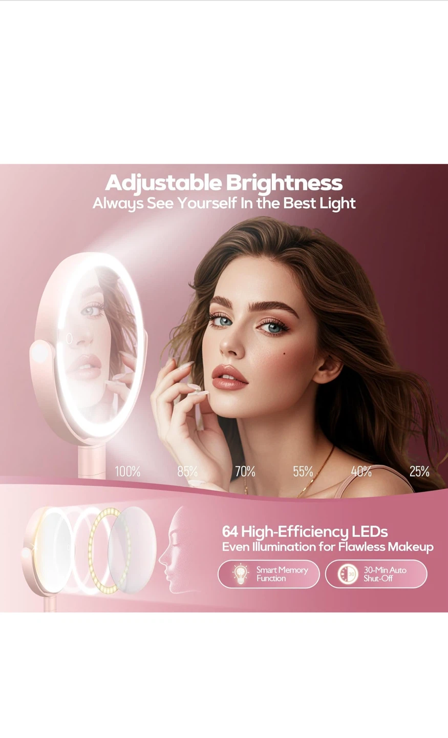 LED Makeup Mirror with 30X Magnification