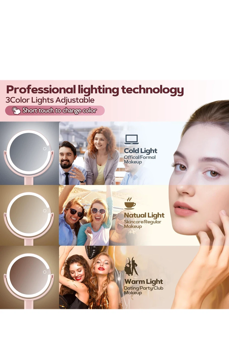 LED Makeup Mirror with 30X Magnification - photo 2