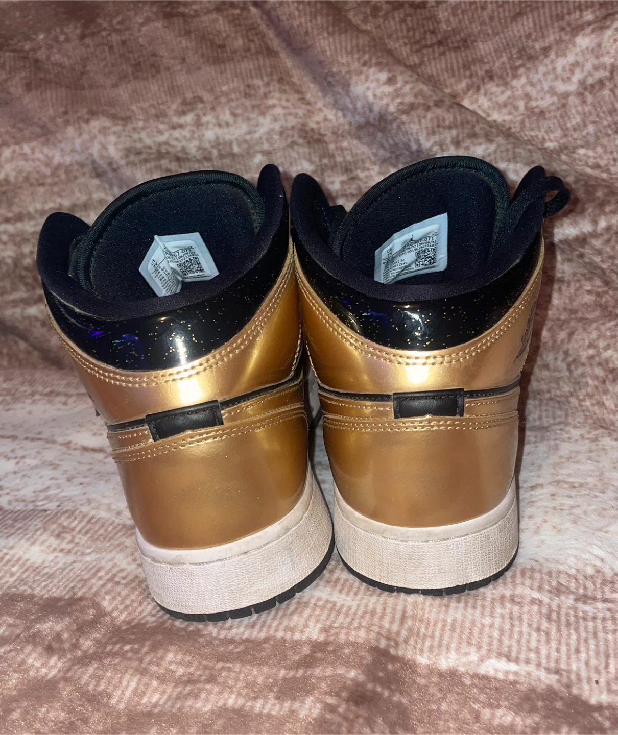 Air Jordan 1 Mid Gold Black Sneakers - photo 3