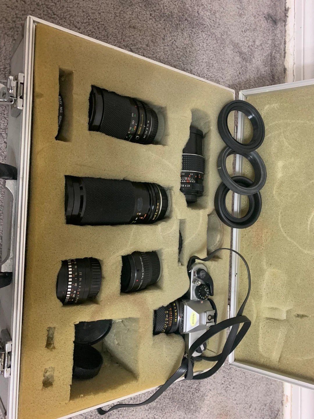 Yashica FX-7 Camera with Multiple Lenses and Case - photo 4