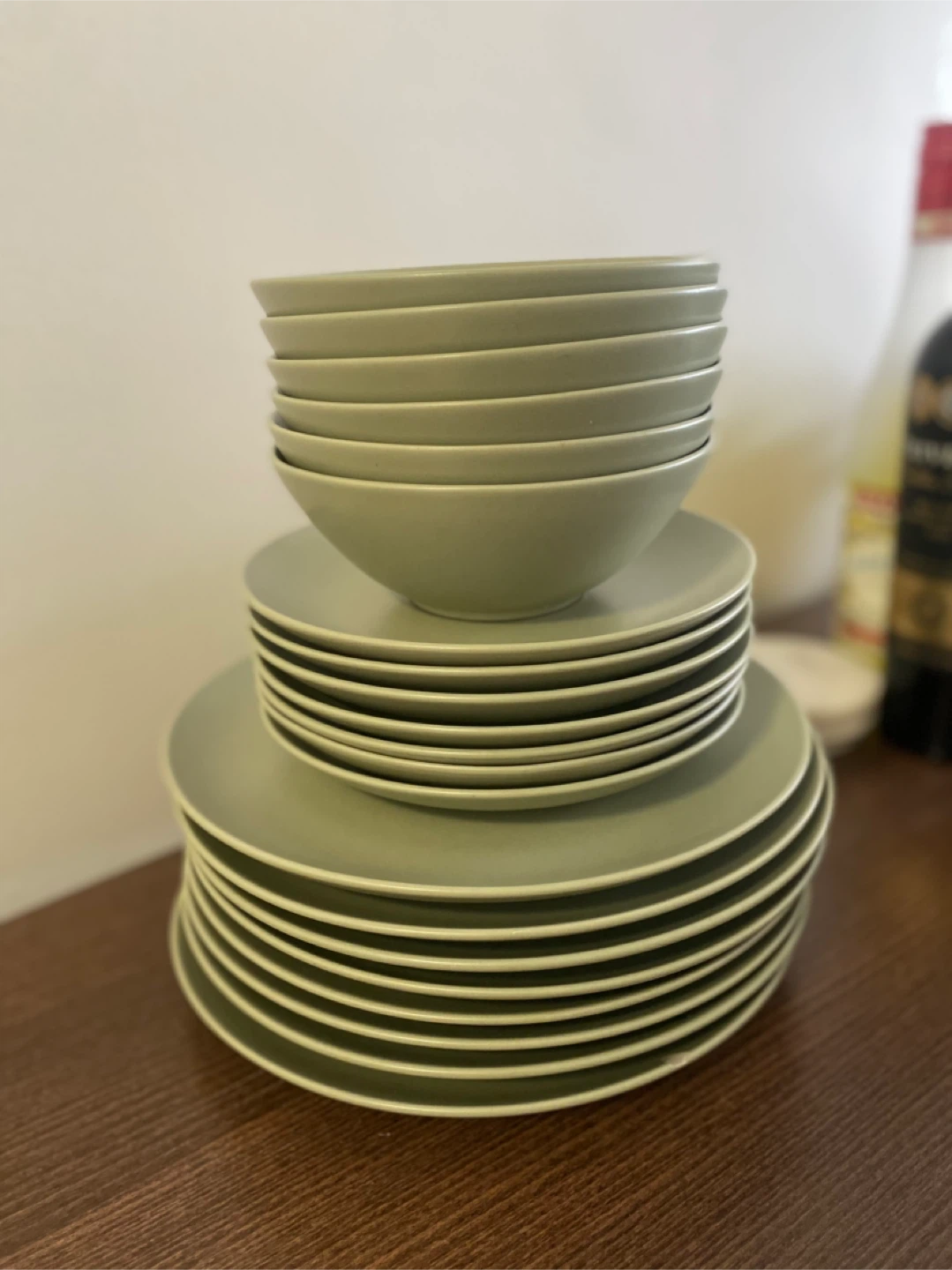 Sage Green Dinnerware Set - Plates and Bowls
