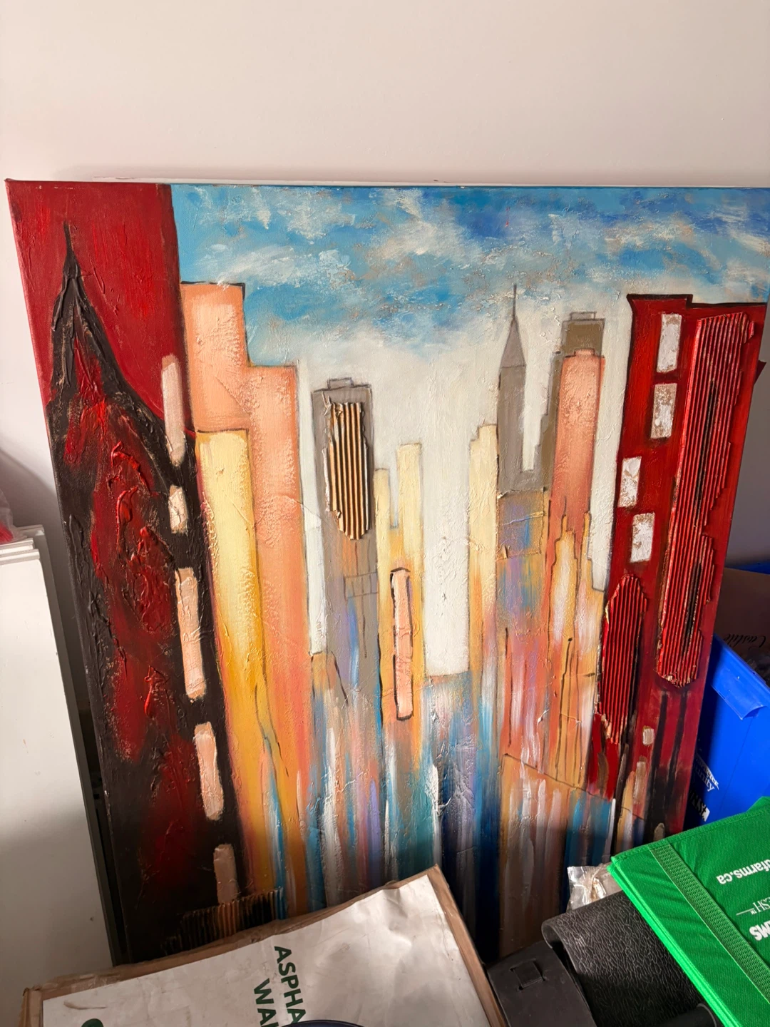 Abstract Cityscape Textured Wall Art Painting