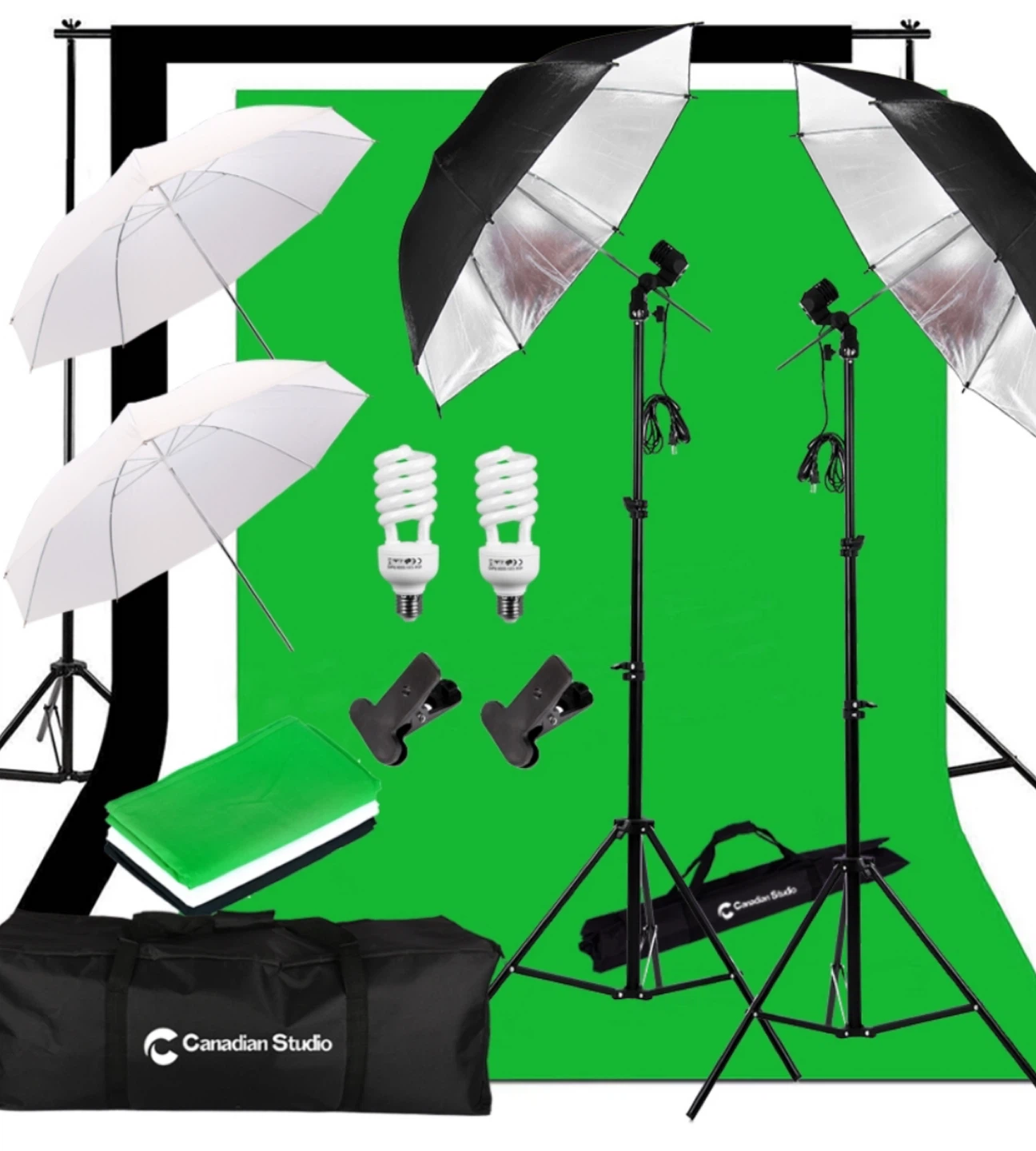 Canadian Studio Continuous Lighting Kit with Background Support