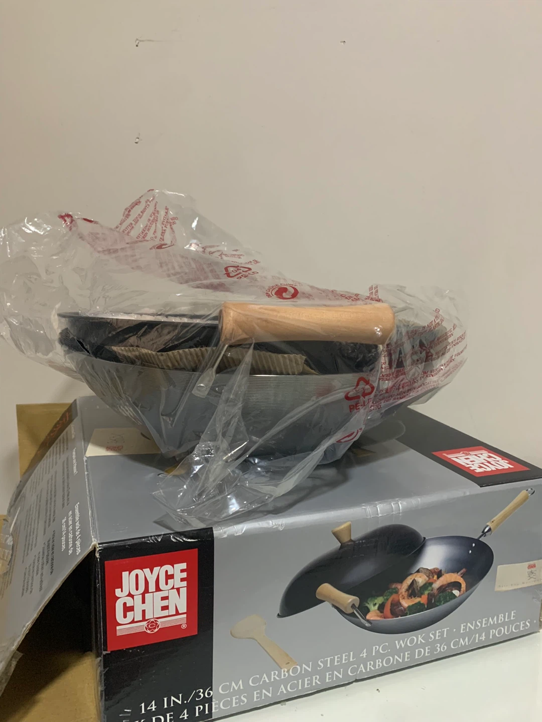 Joyce Chen 14" Carbon Steel Wok Set - 4 Pc