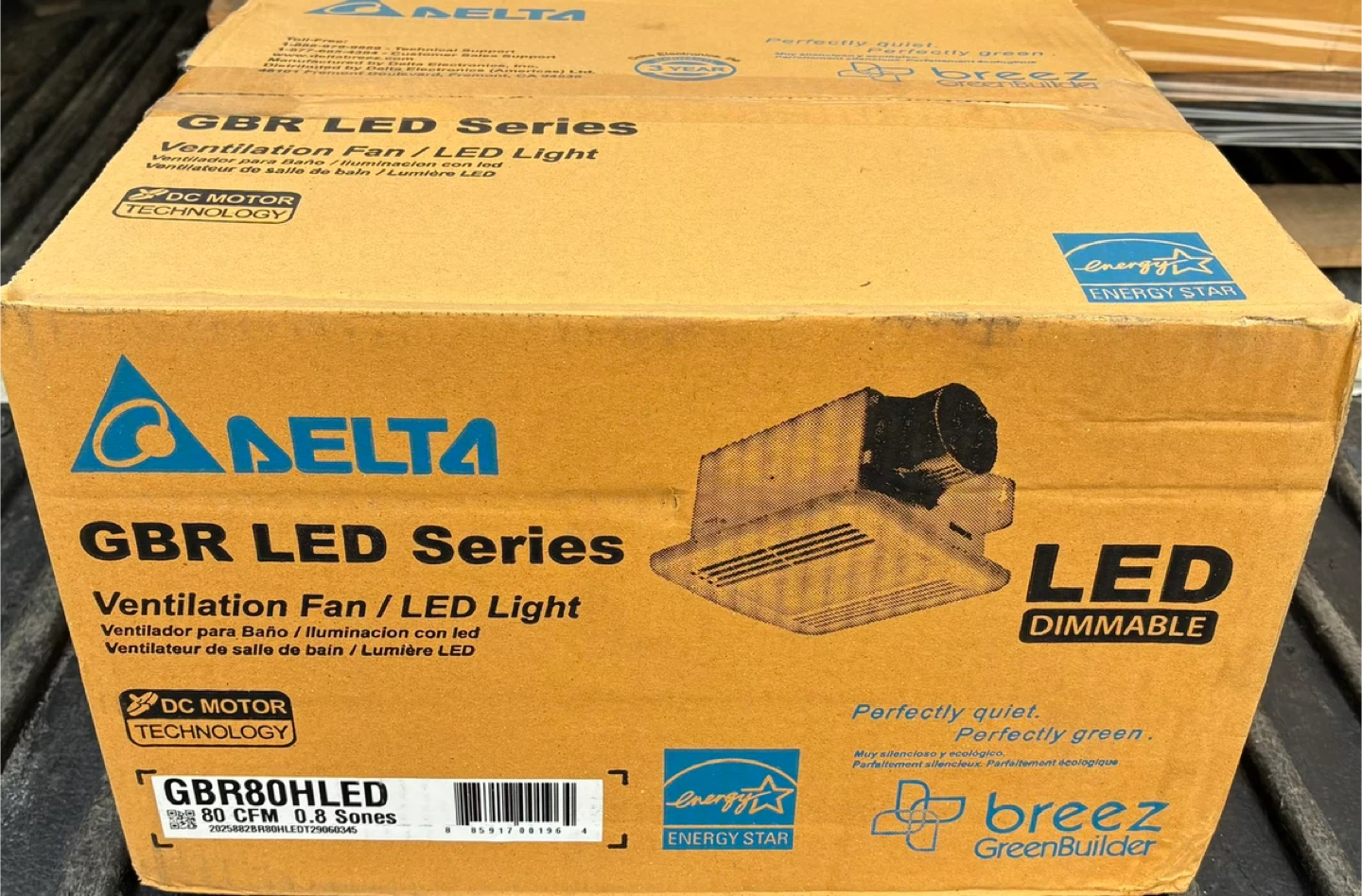 Delta GBR LED Series Ventilation Fan/LED Light GBR80HLED
