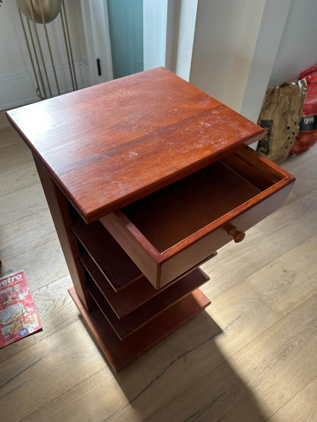 Wooden Magazine Rack with Drawer - photo 4