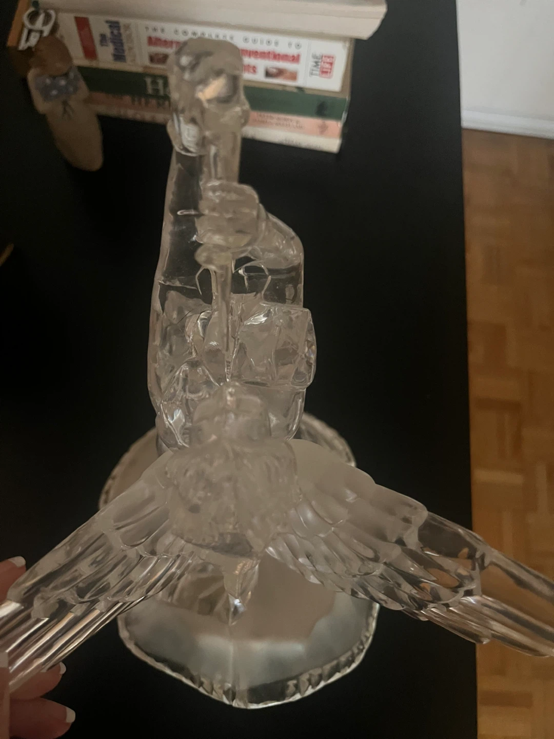 Indigo light color Crystal plastic Angel Figurine with Trumpet - photo 4