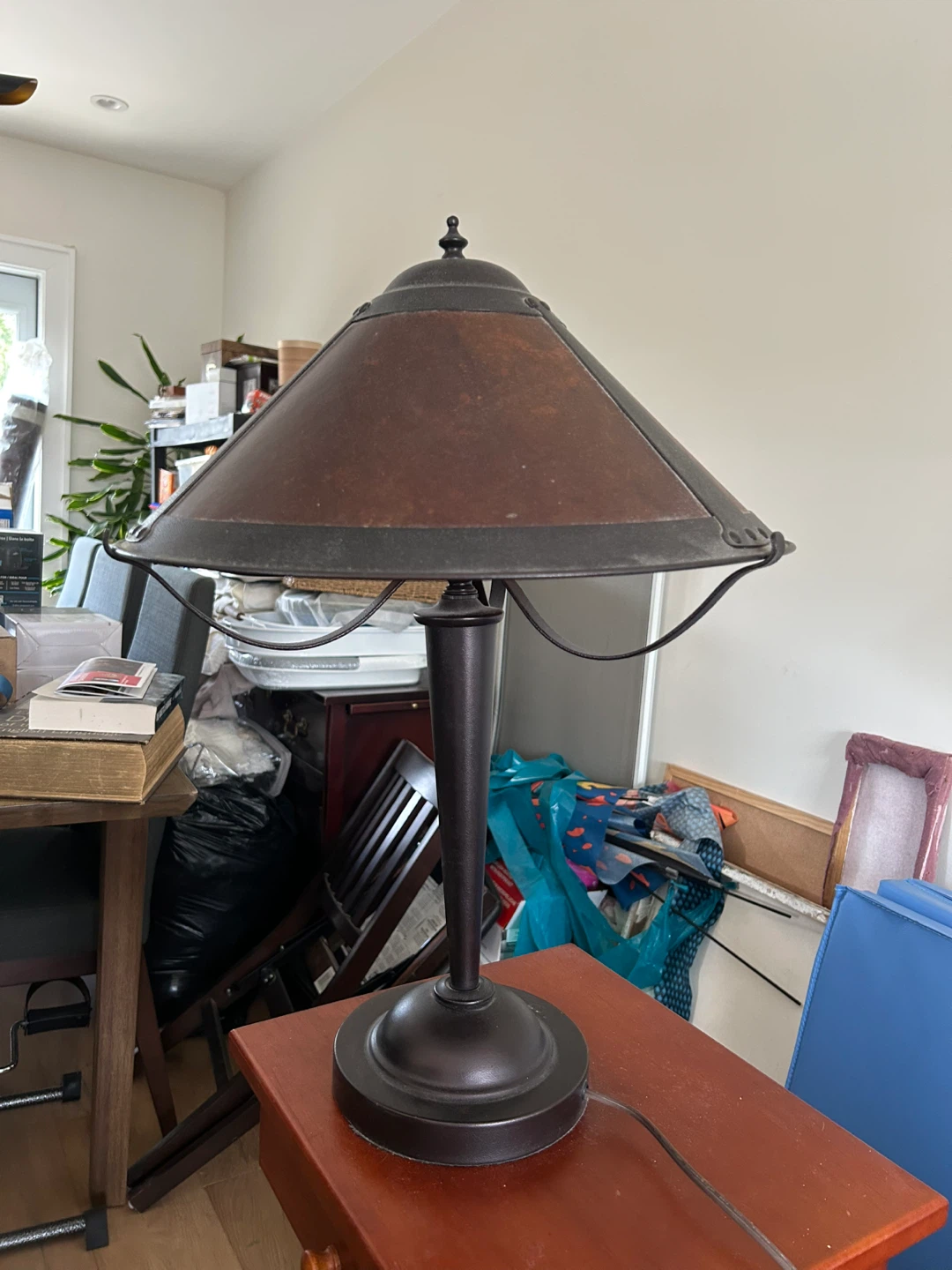Table Lamp with Brown Shade