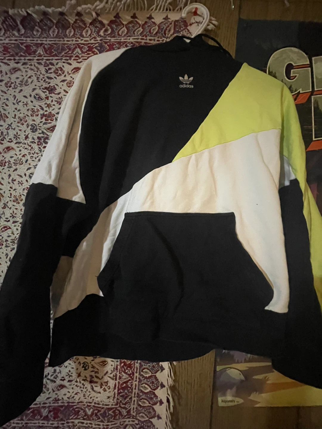 Adidas Colour Block Hoodie Size M