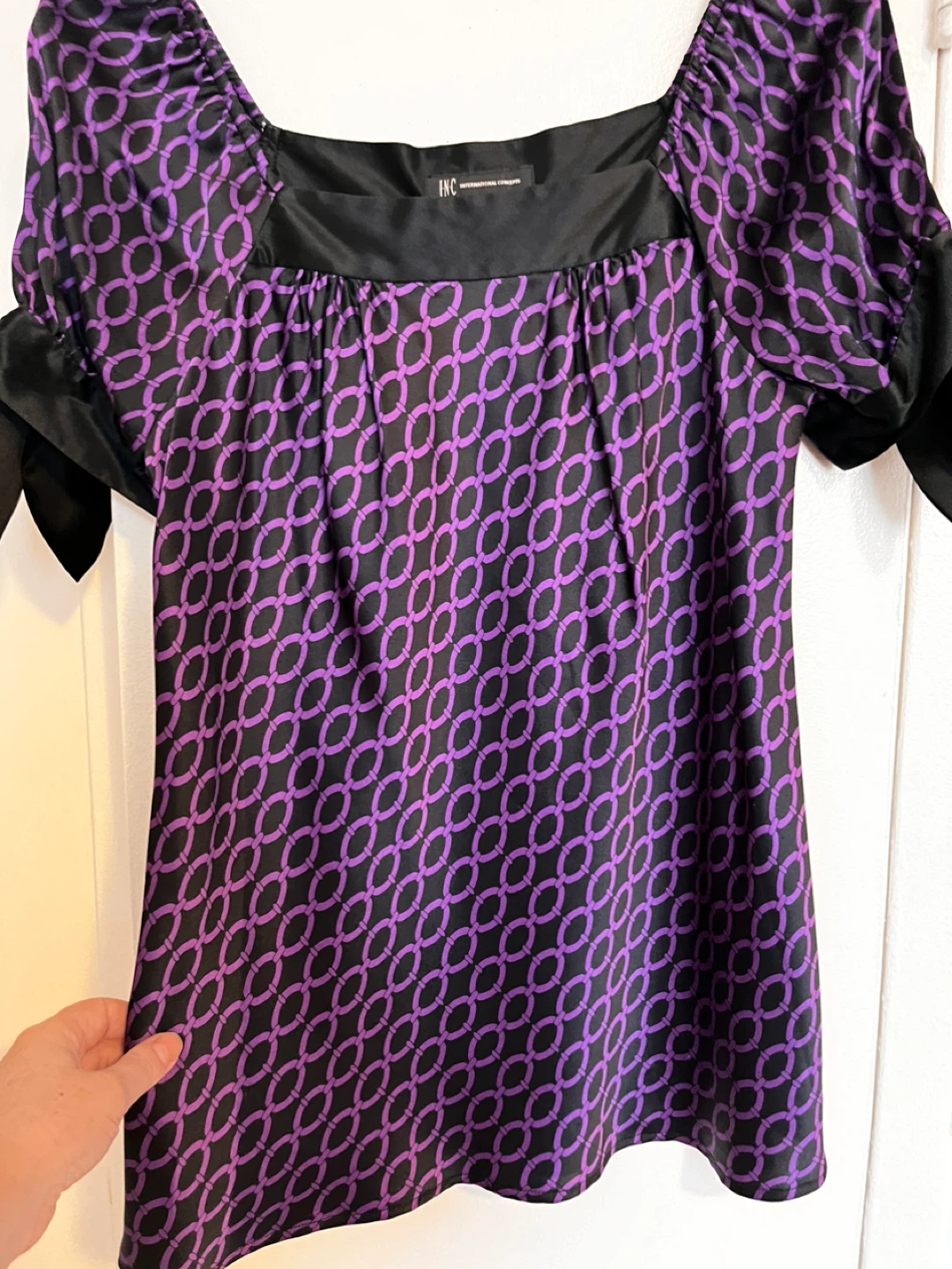 INC International Concepts Chain Print Silk Blend Blouse Size 6 - photo 4