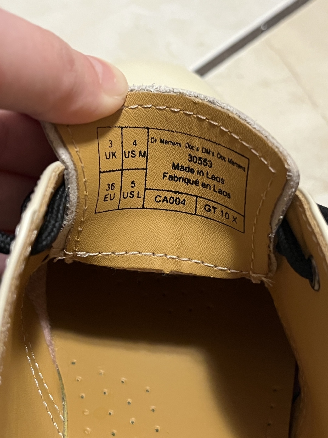 Dr. Martens 1461 Shoes Cream Leather Lace-Up Size 5 US L - photo 3