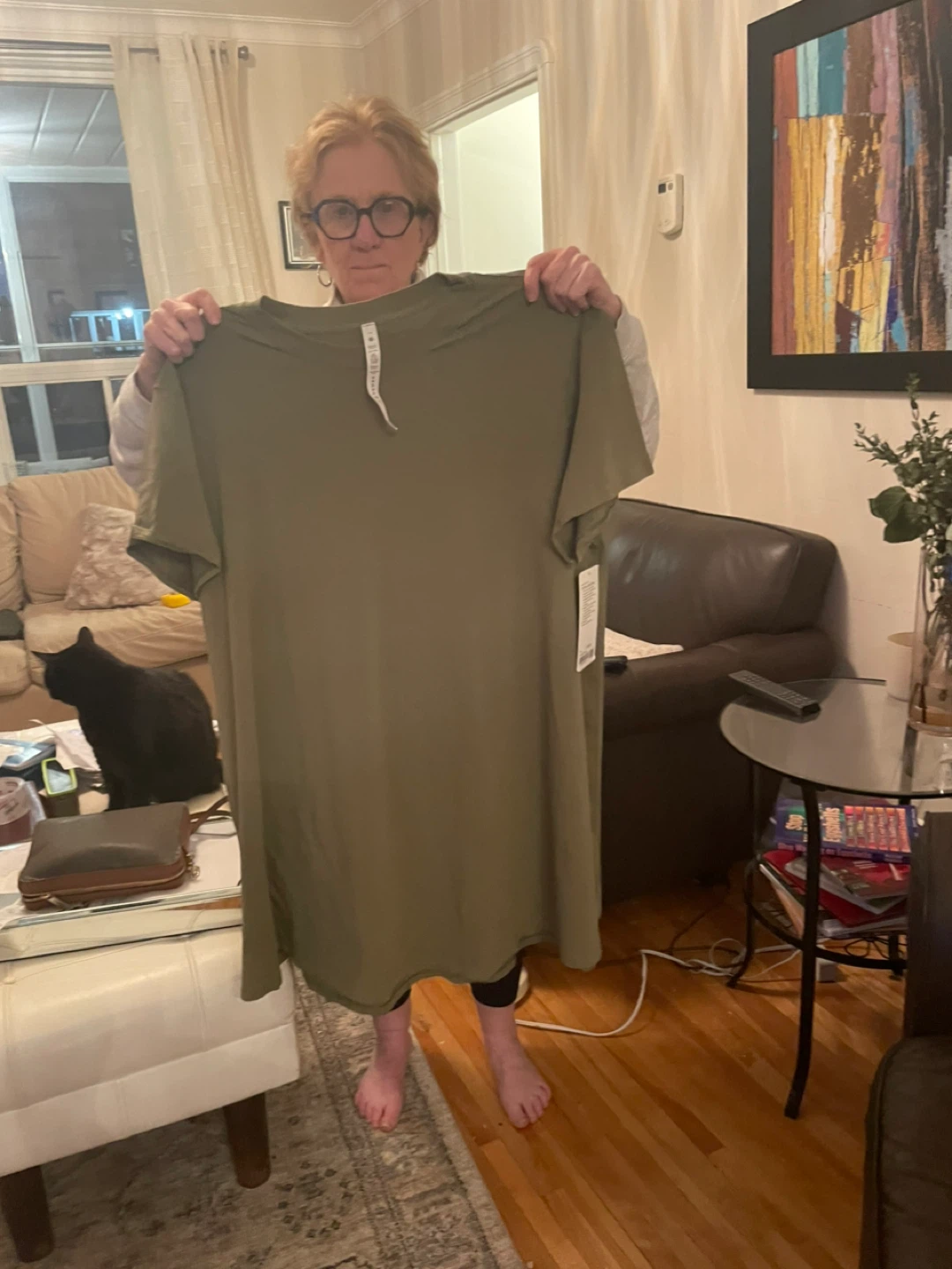 Lululemon All Yours Tee Dress - Size 14 - Olive Green - photo 4