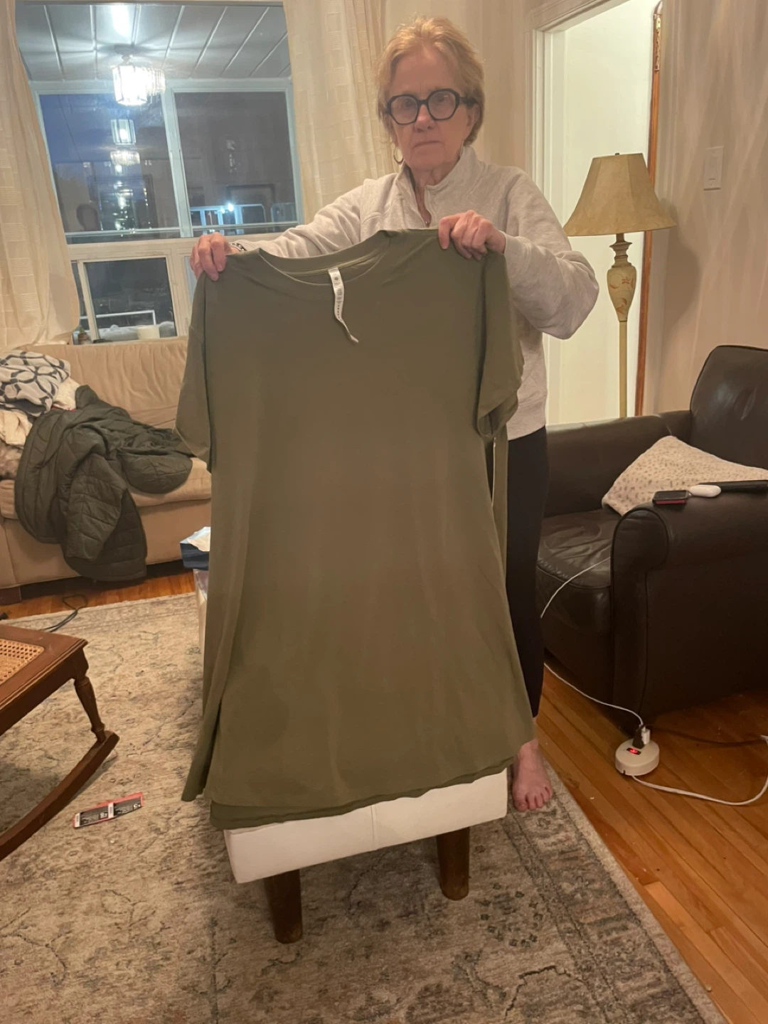 Lululemon All Yours Tee Dress - Size 14 - Olive Green - photo 5