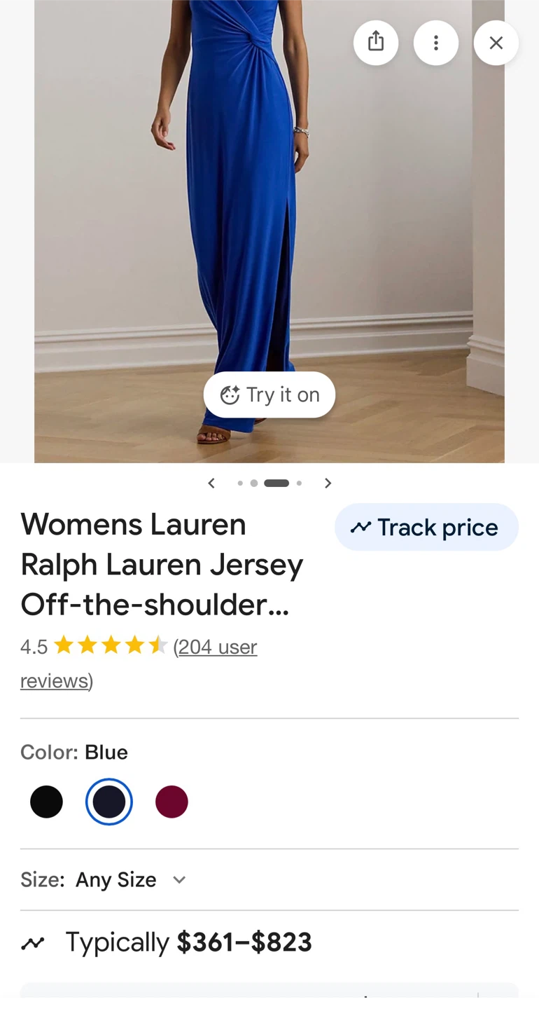 Lauren Ralph Lauren Navy Blue Ruffle Jersey Gown Size 8 - photo 5