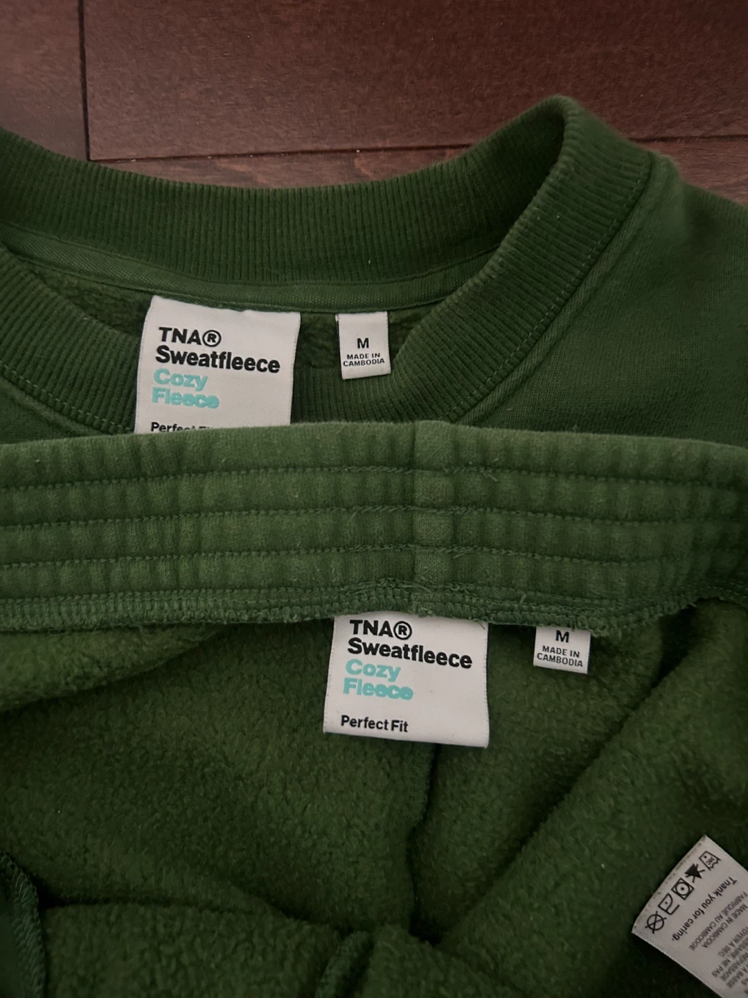 TNA Sweatfleece Perfect Fit Cozy Fleece Set - Green - Size M - photo 3
