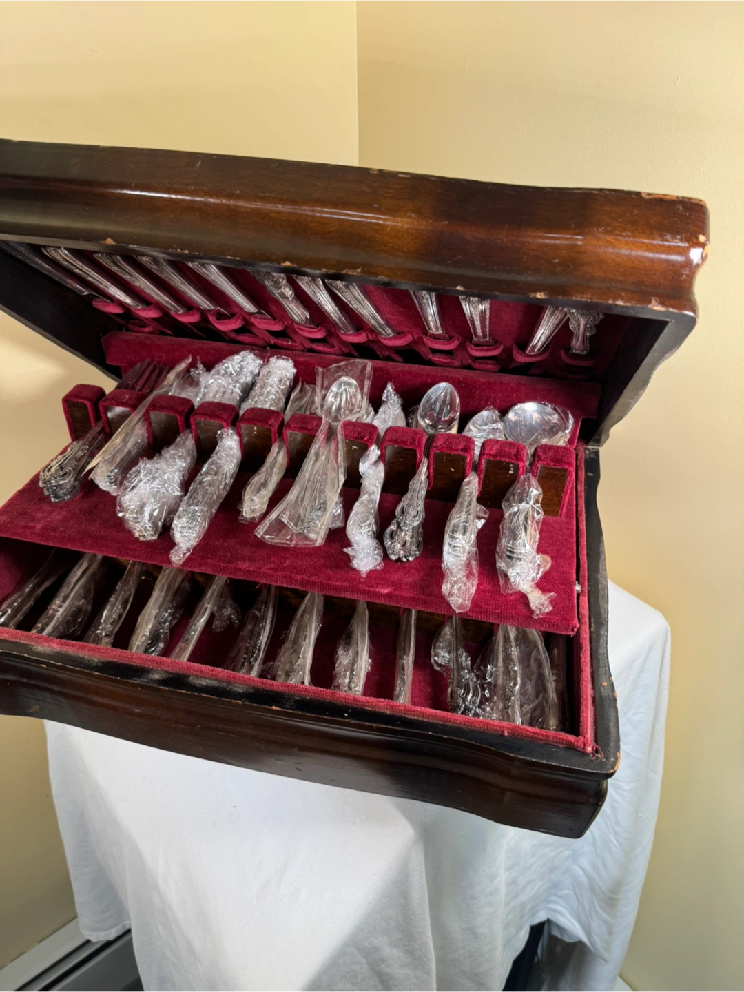 Silverware Set in Wooden Case