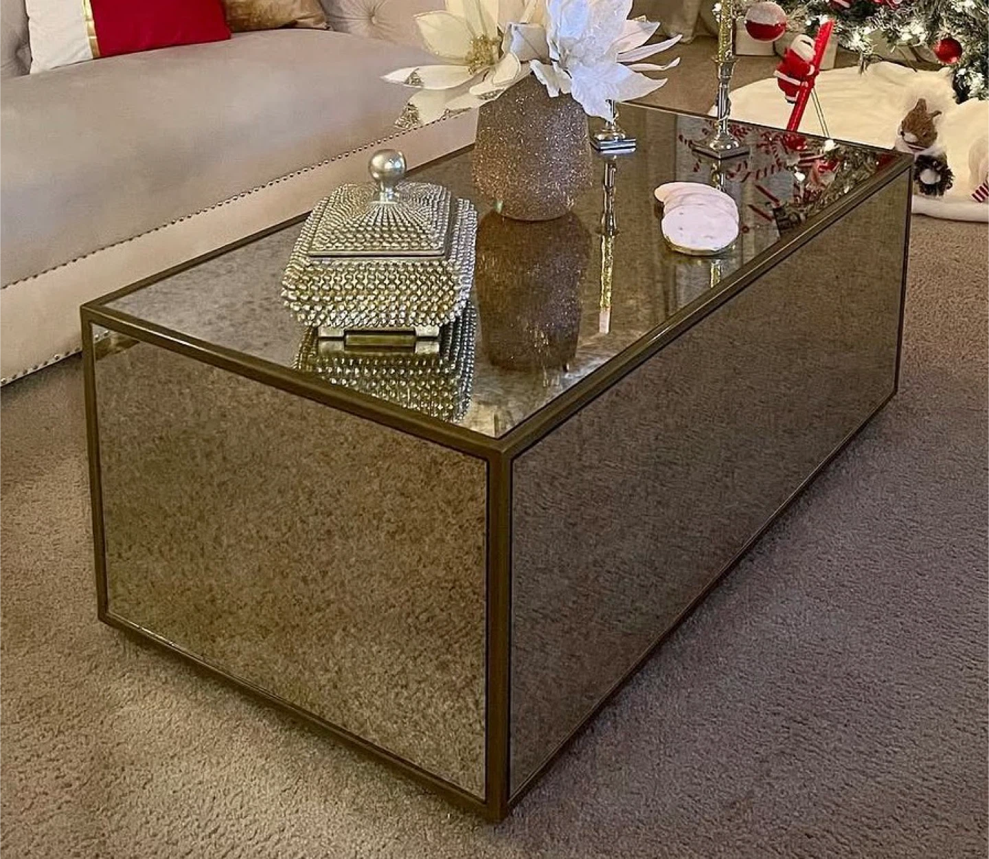 Mirrored Rectangular Coffee Table - photo 2