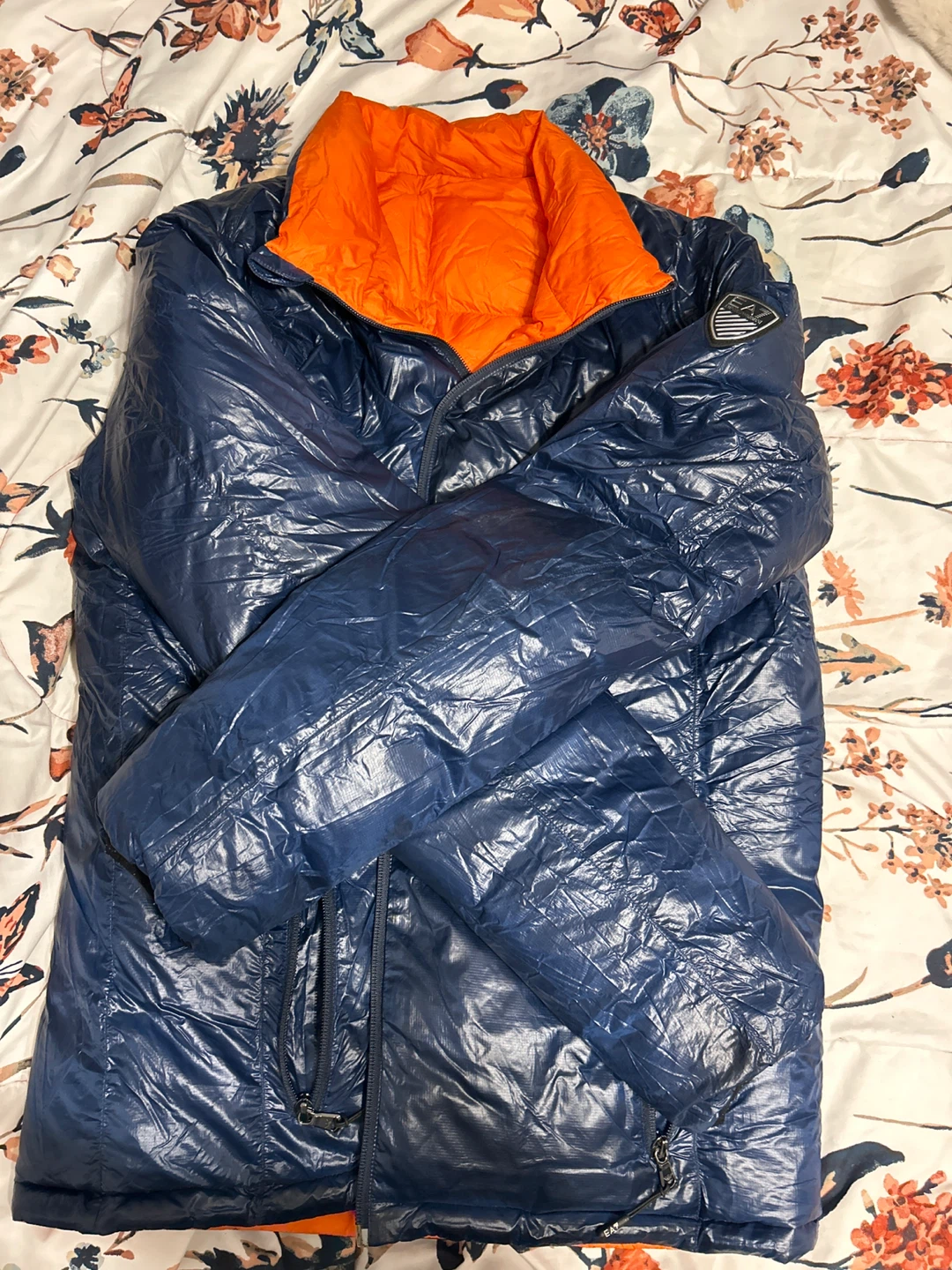 Emporio Armani EA7 Puffer Jacket - Blue/Orange - photo 2