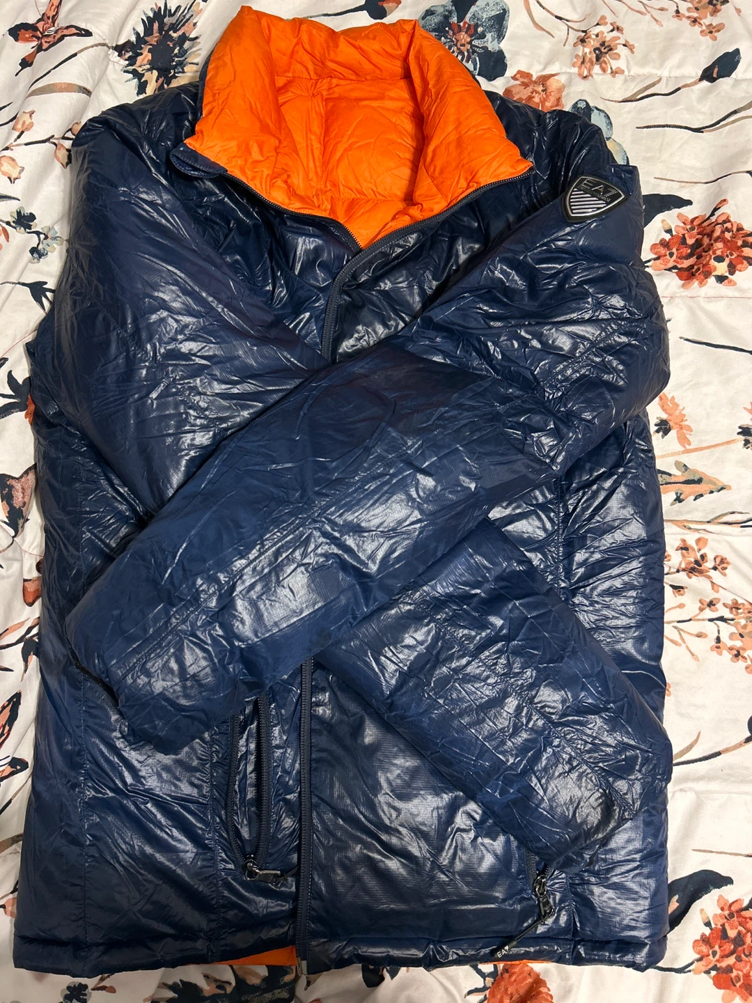 Emporio Armani EA7 Puffer Jacket - Blue/Orange - photo 3