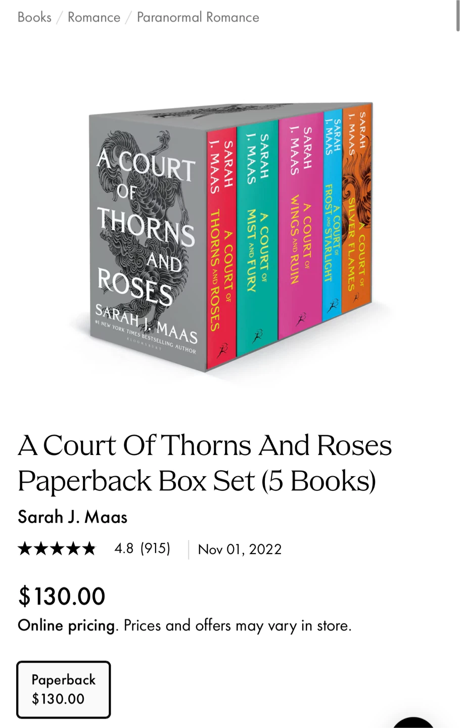 New Acotar A Court of Thorns and Roses Box Set Sarah J. Maas - photo 4