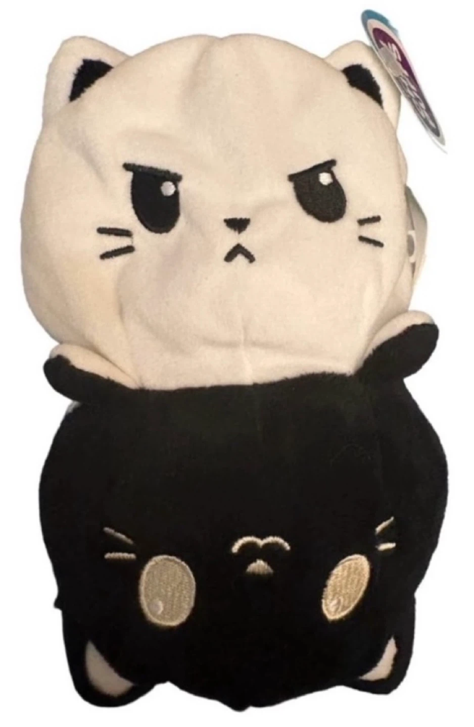 Stylized Cat Plush — Black & White Character Plushie