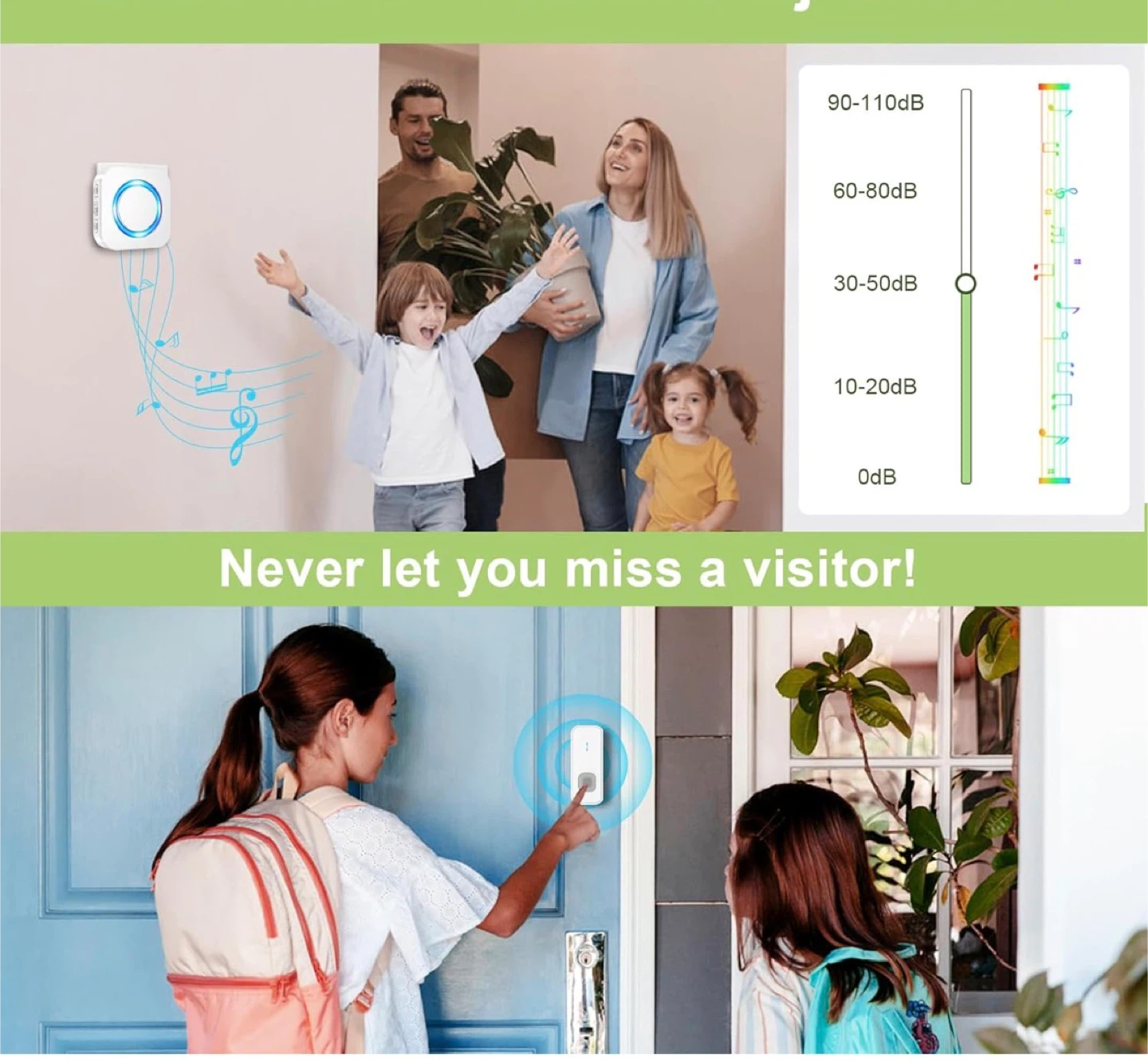 TECКNET Wireless Doorbell Kit