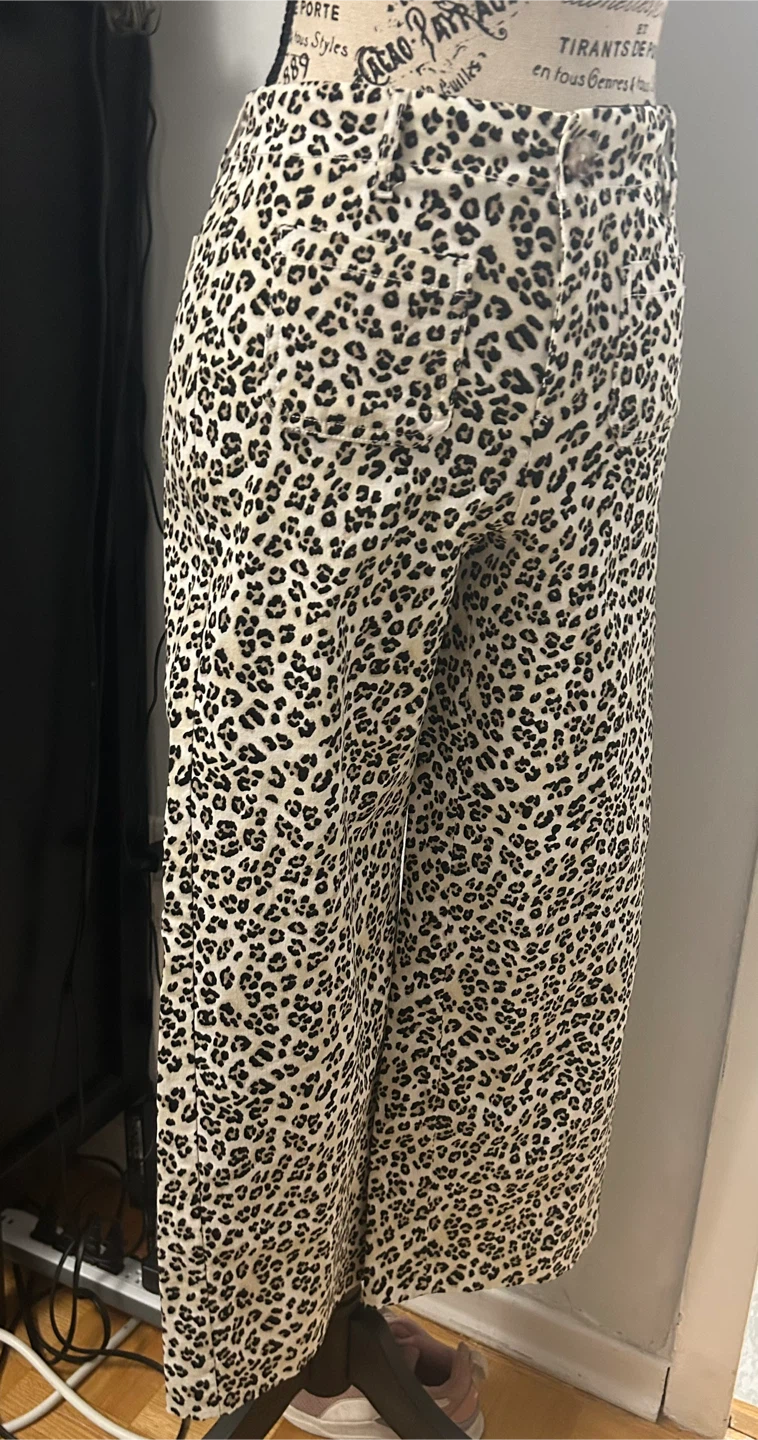 Leopard Print Wide-Leg Pants size S - photo 2